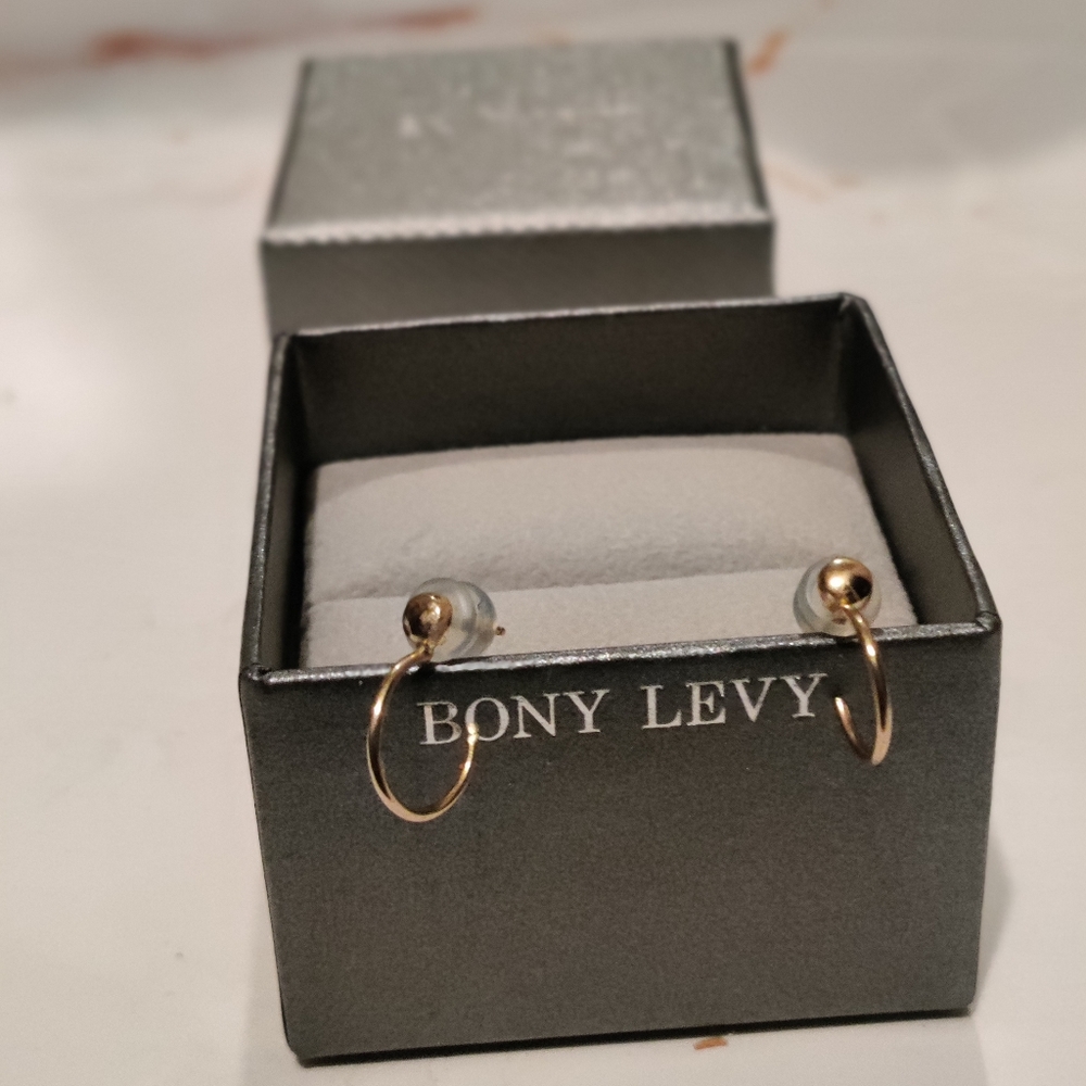 14K Yellow Gold Hoop Earrings BONY LEVY